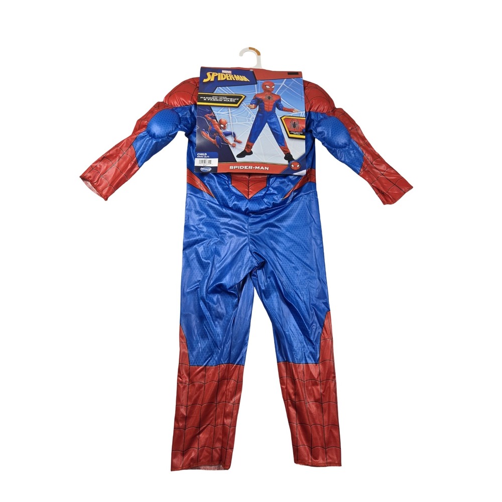 Marvel Spider-Man Kids Padded Jumpsuit & Mask Costume Jazwares Small 6/7 Red